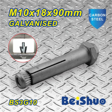 M10 Blind Steelwork Box-Bolts com galvanizado chapeado